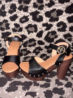 Studded heels.